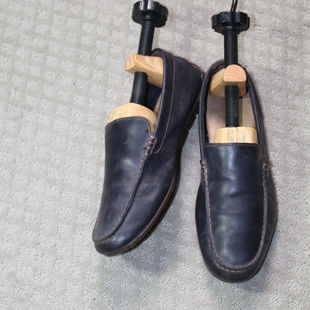 BORN Driving Shoes Size 10 M Men’s Black Leather Loafers Slip On Casual